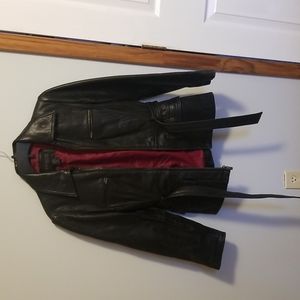 Women's black leather jacket size XS